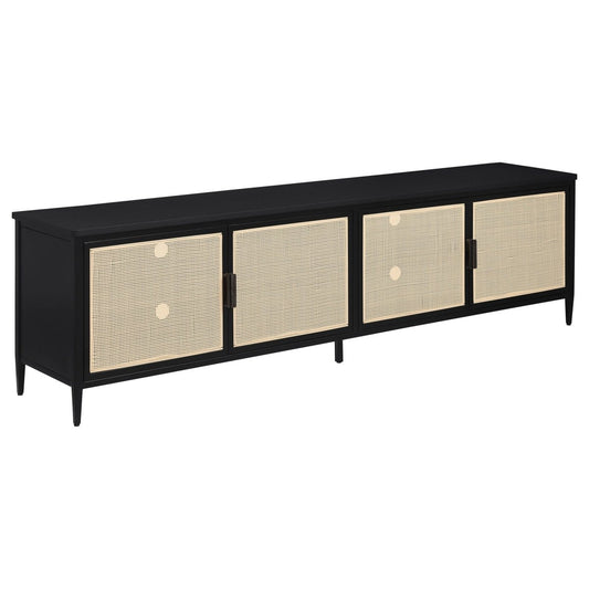 Amherst - 78" 4 - Door Metal TV Stand Media Console - Black TV Stands by Coaster Fine Furniture - Walls Furniture & Mattress