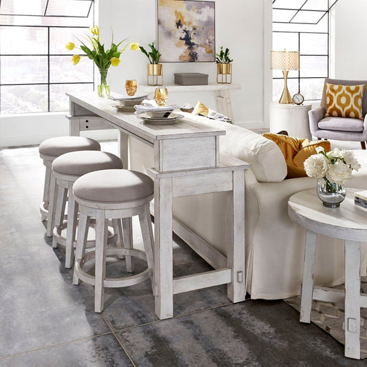 Modern Farmhouse - 4 Piece Dining Room Set - White 4 Piece Dining Room Sets by Liberty Furniture - Walls Furniture & Mattress