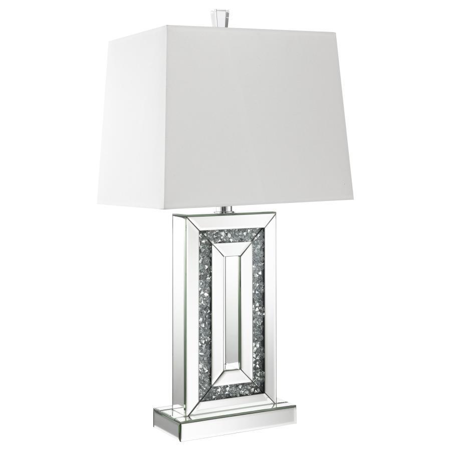 Ayelet - Tapered Shade Mirrored Table Lamp - Silver Table Lamps by CoasterElevations - Walls Furniture & Mattress