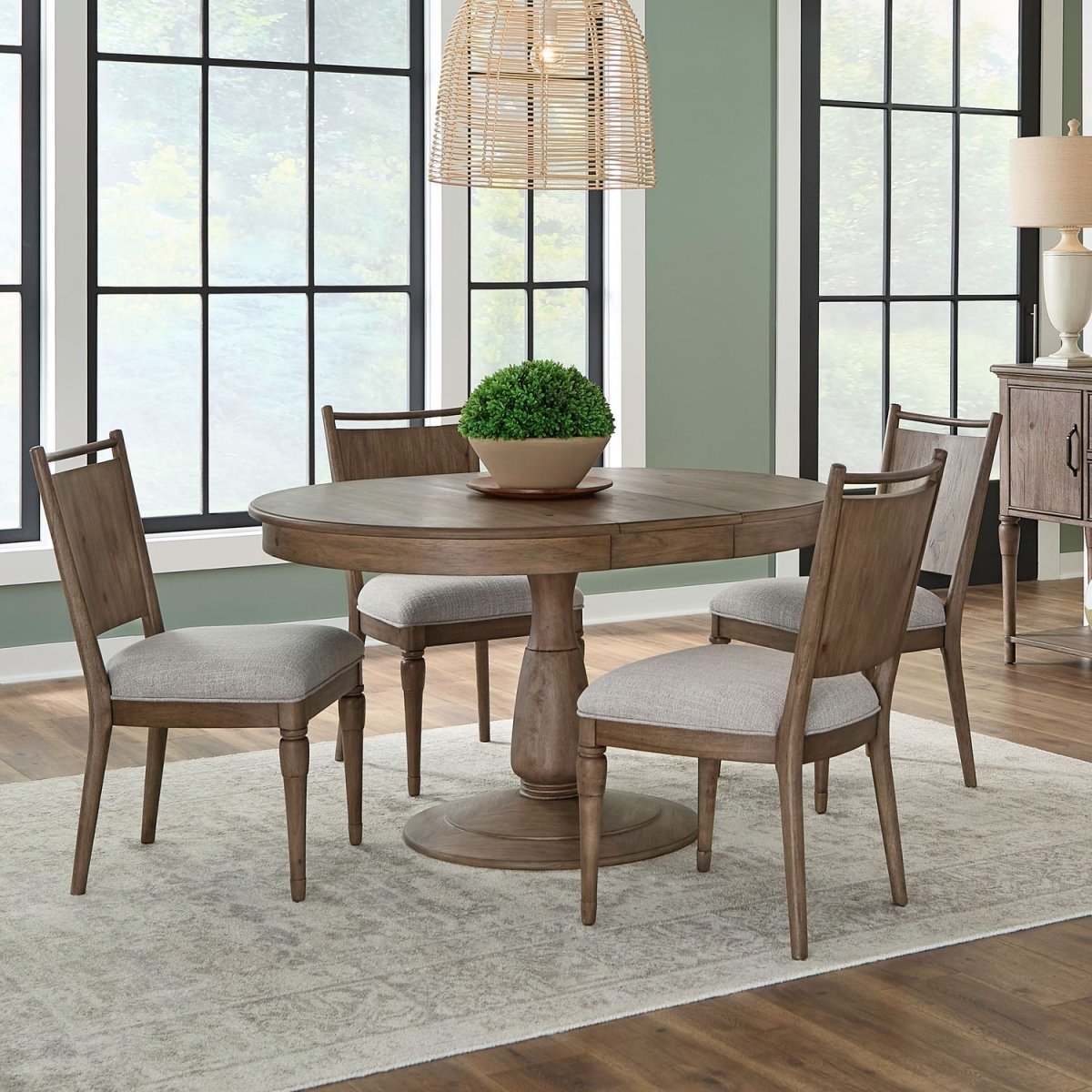 Hickory Grove - 5 Piece Pedestal Table Set - Heirloom Brown 5 Piece Dining Room Sets by Liberty Furniture - Walls Furniture & Mattress