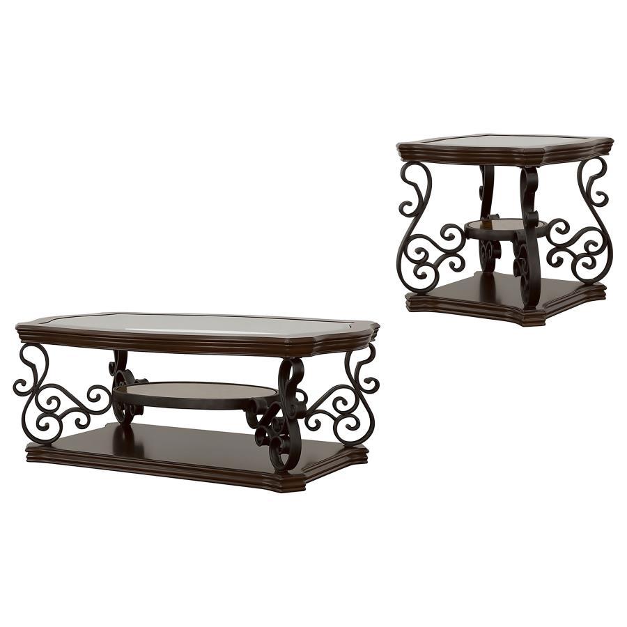 Laney - Glass Top Coffee And End Table Set Table Sets by Coaster Fine Furniture - Walls Furniture & Mattress