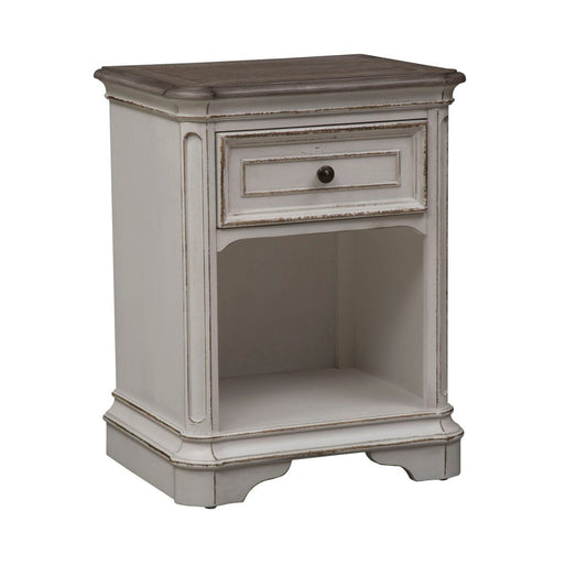 Magnolia Manor - 1 Drawer Nightstand - White Accent Nightstands by Liberty Furniture - Walls Furniture & Mattress