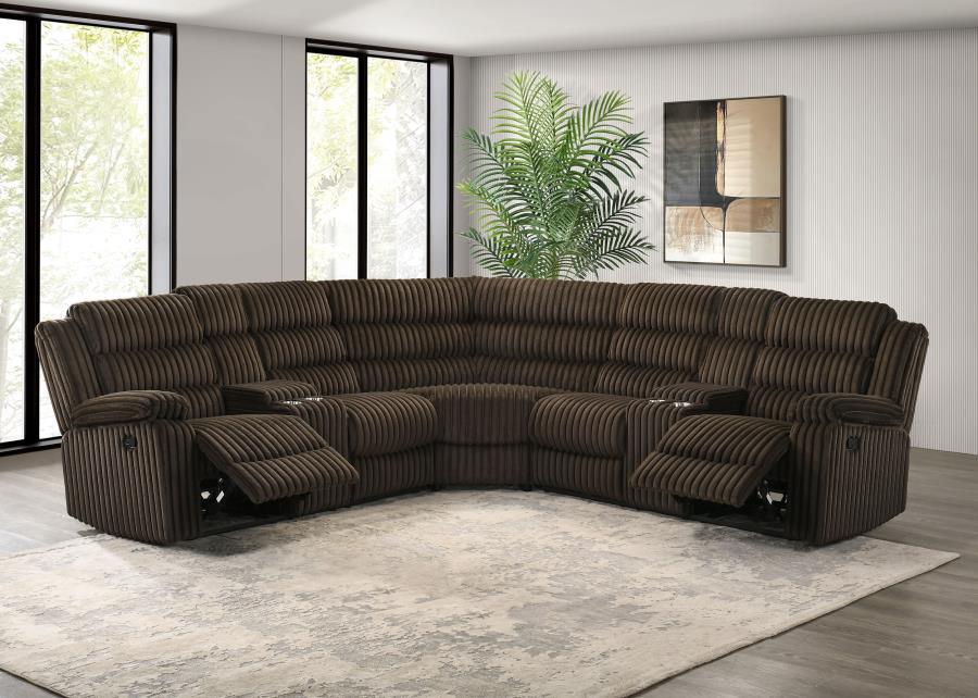 Atkinson - Upholstered Reclining Sectional Sofa Reclining Sectionals by Coaster Fine Furniture - Walls Furniture & Mattress