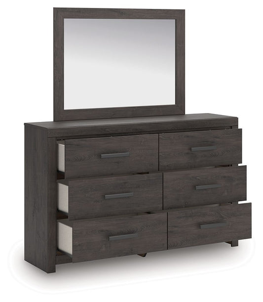 Prendonea - Dresser and Mirror - Charcoal Dresser & Mirror by Signature Design by Ashley® - Walls Furniture & Mattress