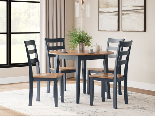 Gesthaven - Round Dining Room Drop Leaf Table Set 5 Piece Dining Room Sets by Signature Design by Ashley® - Walls Furniture & Mattress