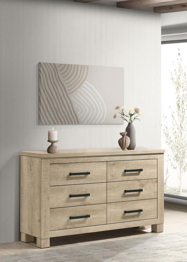 Oakglen - 6 - Drawer Bedroom Dresser Dressers by Coaster Fine Furniture - Walls Furniture & Mattress