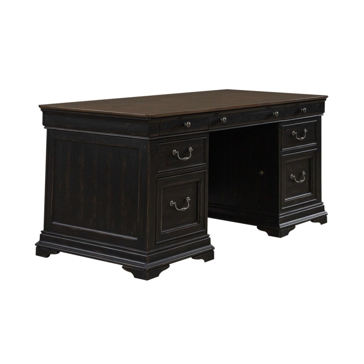 Meritage - Jr Executive Desk - Black Executive Desks by Liberty Furniture - Walls Furniture & Mattress