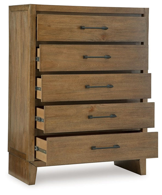 Sherbana - Five Drawer Chest - Light Brown Accent Chests by Signature Design by Ashley® - Walls Furniture & Mattress