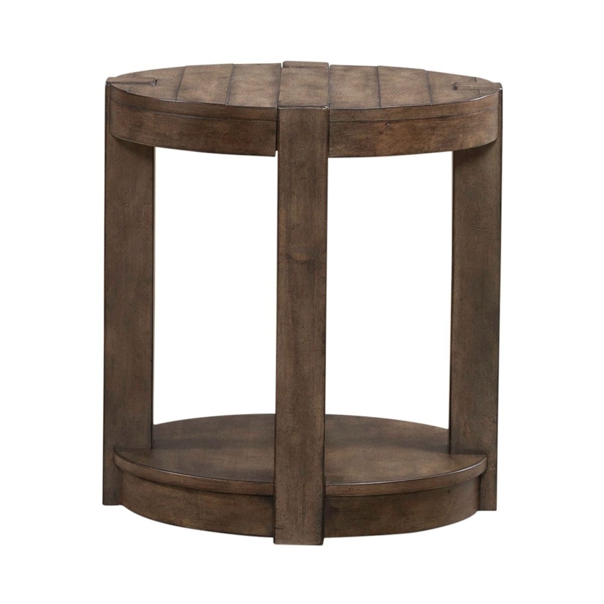 Broadmore - Round Chairside Table - Brown Chair Side Tables by Liberty Furniture - Walls Furniture & Mattress