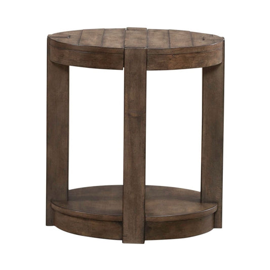Broadmore - Round Chairside Table - Brown Chair Side Tables by Liberty Furniture - Walls Furniture & Mattress