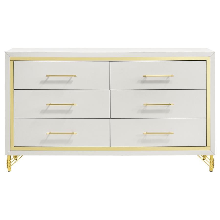 Lucia - 6 - Drawer Dresser Dressers by Coaster Fine Furniture - Walls Furniture & Mattress