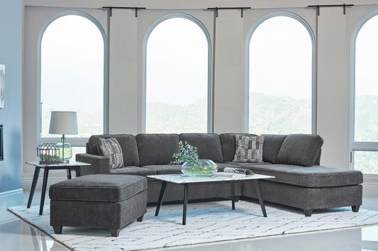 Mccord - Upholstered Track Arm Sectional Sofa - Dark Gray Stationary Sectionals by CoasterEssence - Walls Furniture & Mattress