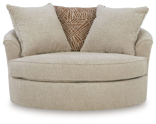 Steelwater Retreat - Oversized Swivel Accent Chair - Latte Swivel Chairs by Benchcraft® - Walls Furniture & Mattress