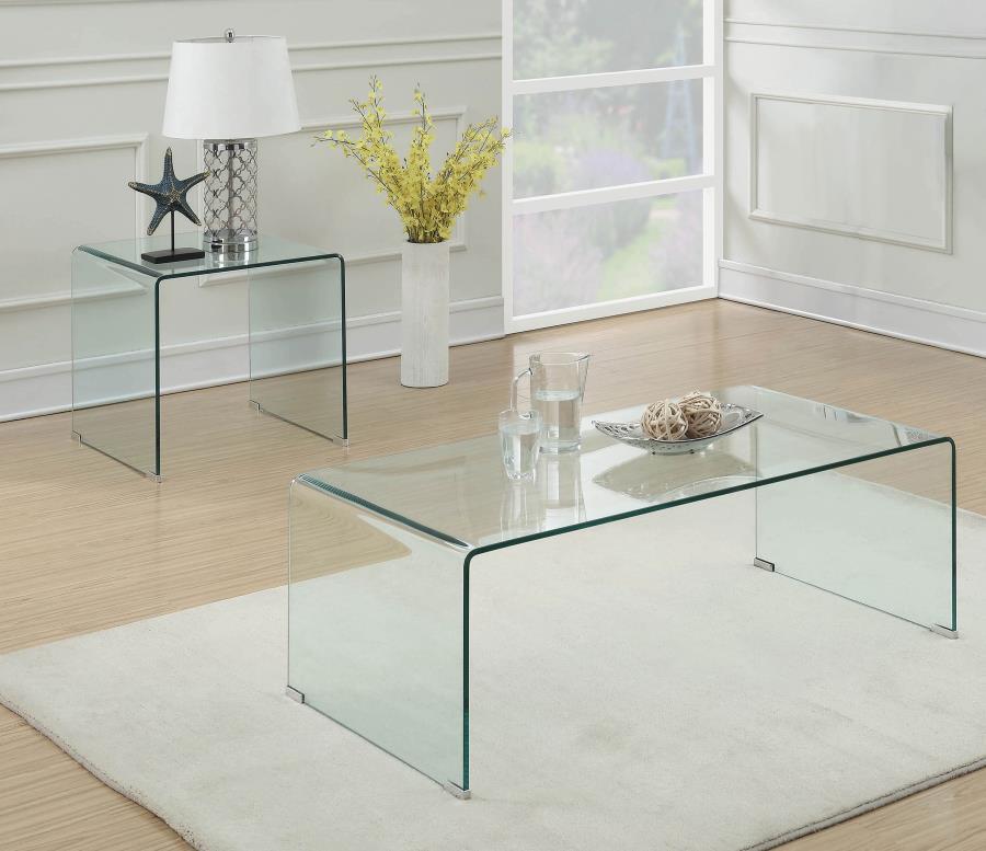 Ripley - Bent Glass Coffee And End Table Set Table Sets by Coaster Fine Furniture - Walls Furniture & Mattress