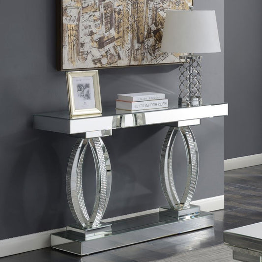 Amalia - Mirrored Acrylic Entryway Sofa Console Table - Silver Console Tables by CoasterElevations - Walls Furniture & Mattress