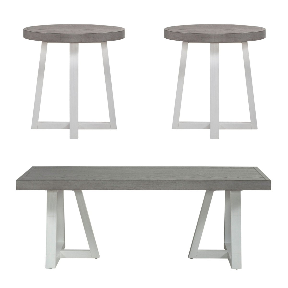 Palmetto Heights - 3 Piece Table Set (1 Cocktail 2 End Tables) - White Table Sets by Liberty Furniture - Walls Furniture & Mattress