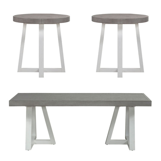 Palmetto Heights - 3 Piece Table Set (1 Cocktail 2 End Tables) - White Table Sets by Liberty Furniture - Walls Furniture & Mattress
