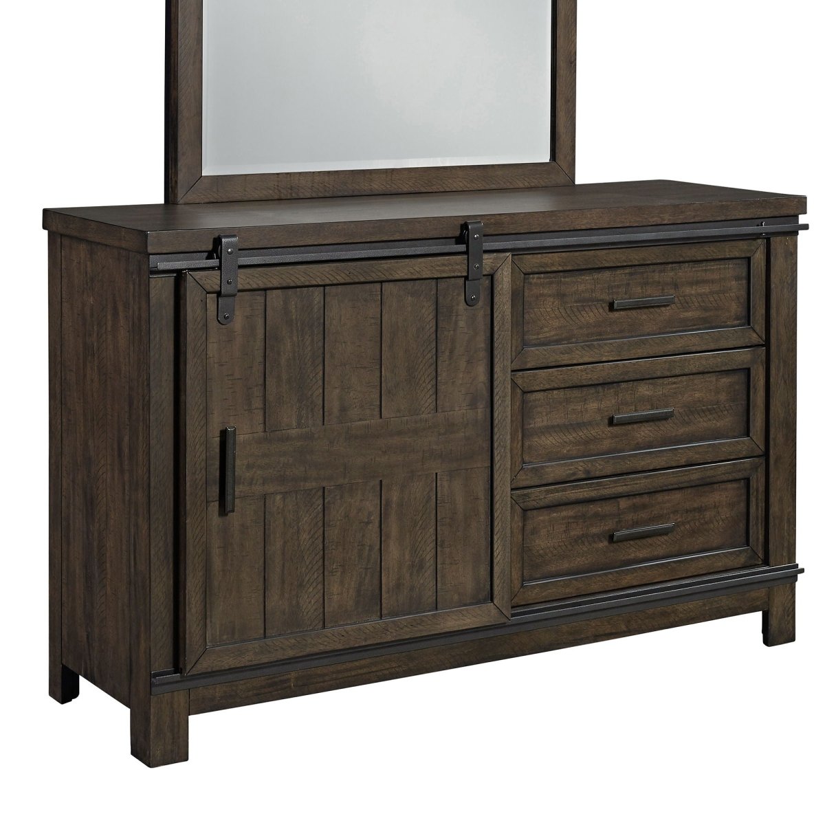 Thornwood Hills - Barn Door Dresser - Dark Brown Dressers by Liberty Furniture - Walls Furniture & Mattress