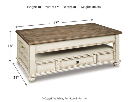 Realyn - Lift Top Cocktail Table - White / Brown Cocktail Tables by Signature Design by Ashley® - Walls Furniture & Mattress
