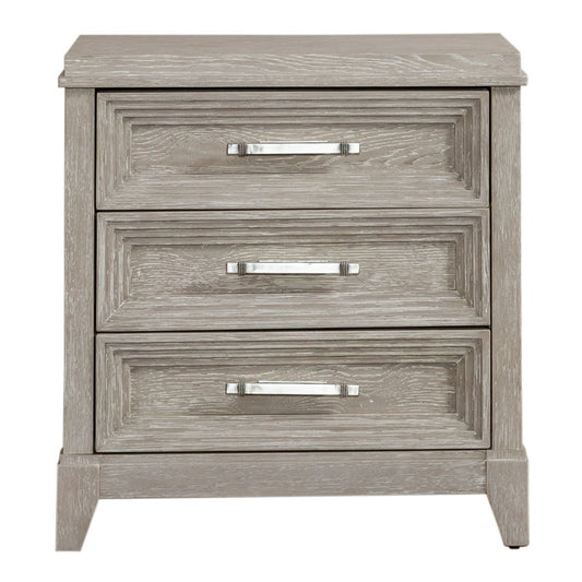 Belmar - 3 Drawer Nightstand - Washed Taupe Accent Nightstands by Liberty Furniture - Walls Furniture & Mattress