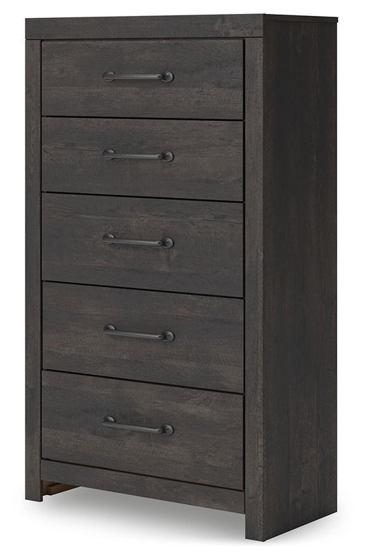 Hollivern - Five Drawer Chest - Dark Gray Accent Chests by Signature Design by Ashley® - Walls Furniture & Mattress