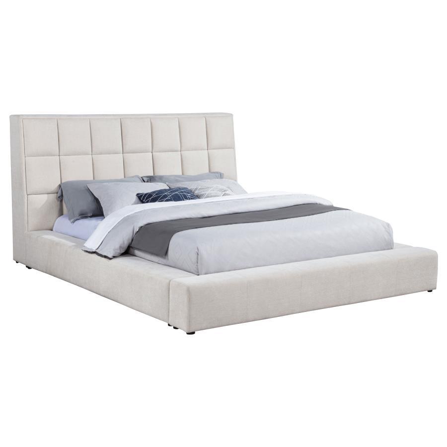 Dreux - Upholstered Panel Platform Bed Upholstered Beds by Coaster Fine Furniture - Walls Furniture & Mattress