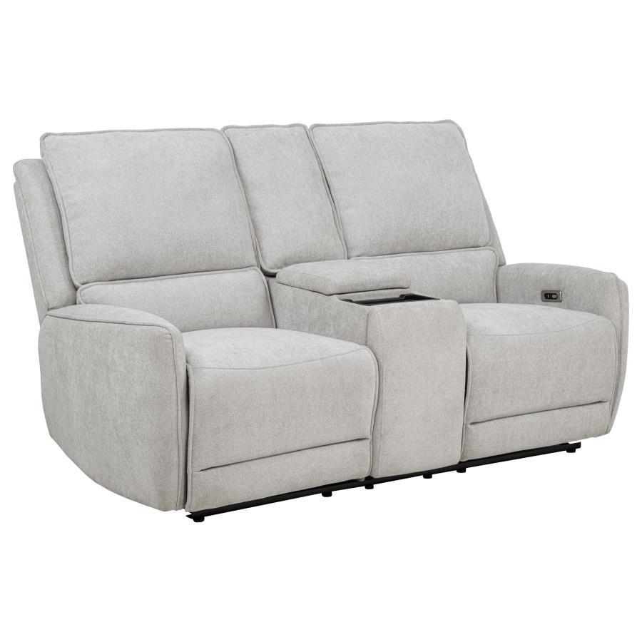 Sylmar - Chenille Upholstered Power Reclining Loveseat - Dove Gray Reclining Loveseats by Coaster Fine Furniture - Walls Furniture & Mattress