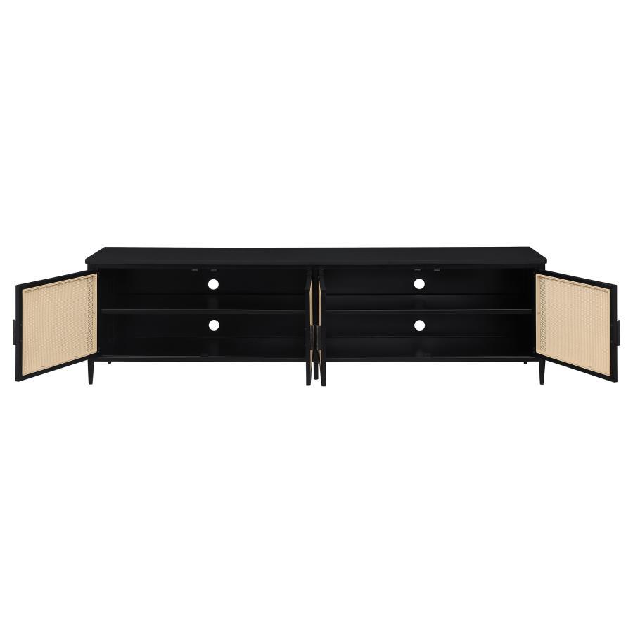 Amherst - 78" 4 - Door Metal TV Stand Media Console - Black TV Stands by Coaster Fine Furniture - Walls Furniture & Mattress