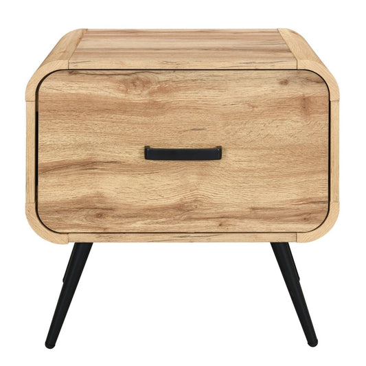 Rowan - One Drawer End Table/Bedside Table - Natural End Tables by New Classic - Walls Furniture & Mattress