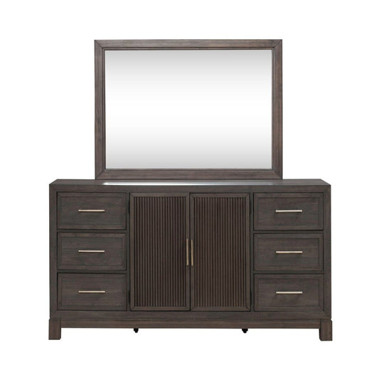 Modern Edge - Dresser & Mirror - Brown Dresser & Mirror by Liberty Furniture - Walls Furniture & Mattress