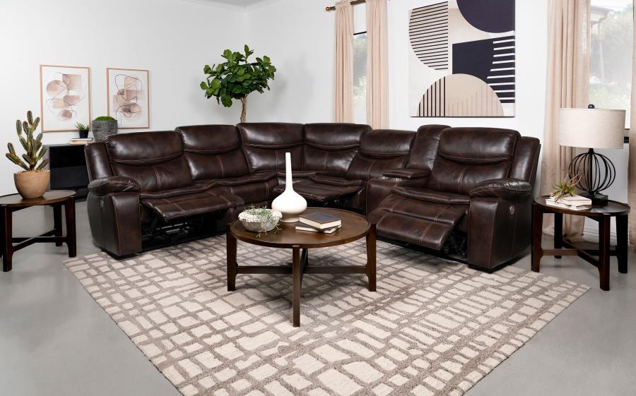 Sycamore - Upholstered Power Reclining Sectional Sofa Reclining Sectionals by Coaster Fine Furniture - Walls Furniture & Mattress
