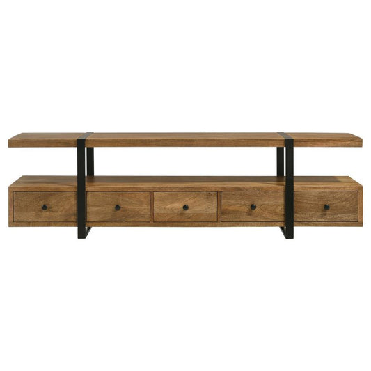 Otto - 5 - Drawer Mango Wood TV Stand Media Console - Brown TV Stands by Coaster Fine Furniture - Walls Furniture & Mattress