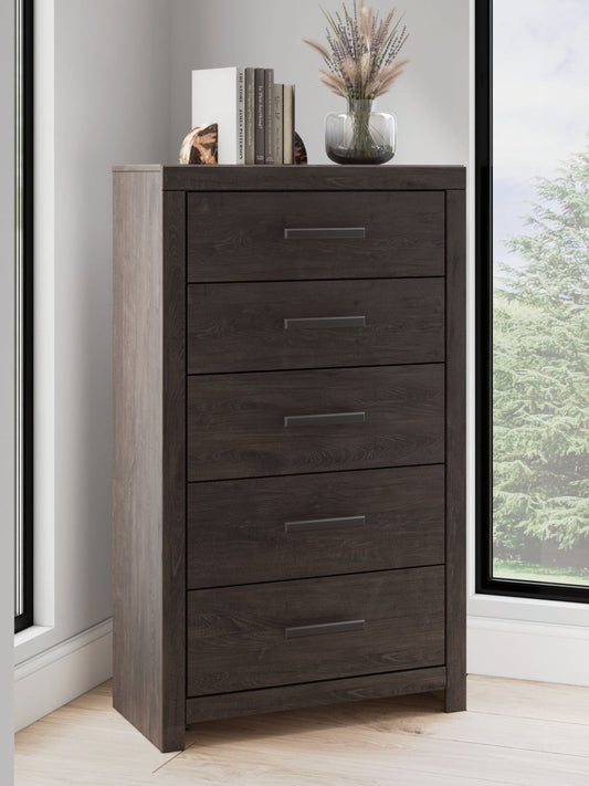 Prendonea - Five Drawer Chest - Charcoal Accent Chests by Signature Design by Ashley® - Walls Furniture & Mattress