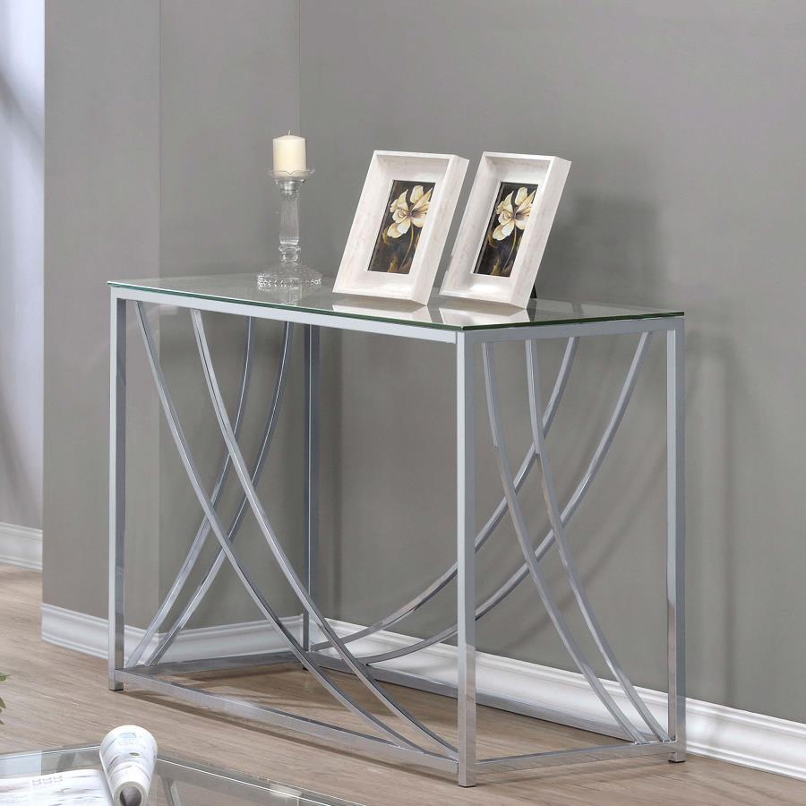 Lille - Glass Top Entryway Sofa Console Table Accents End Tables by CoasterEssence - Walls Furniture & Mattress