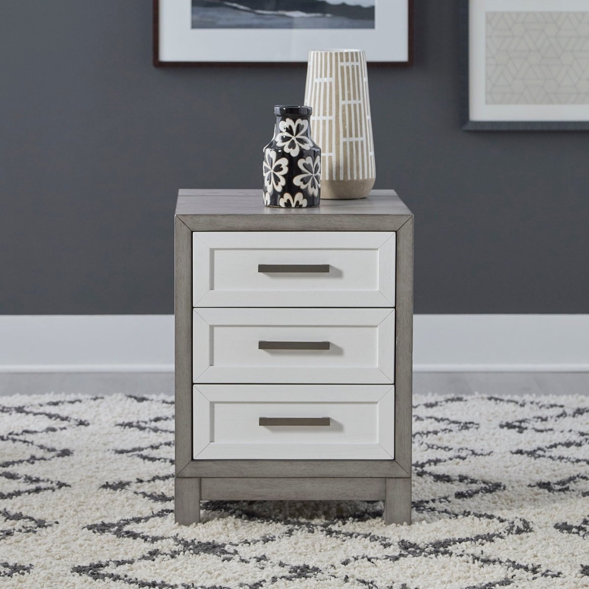 Palmetto Heights - 3 Drawer Chair Side Table - White Chair Side Tables by Liberty Furniture - Walls Furniture & Mattress