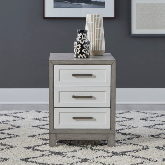 Palmetto Heights - 3 Drawer Chair Side Table - White Chair Side Tables by Liberty Furniture - Walls Furniture & Mattress