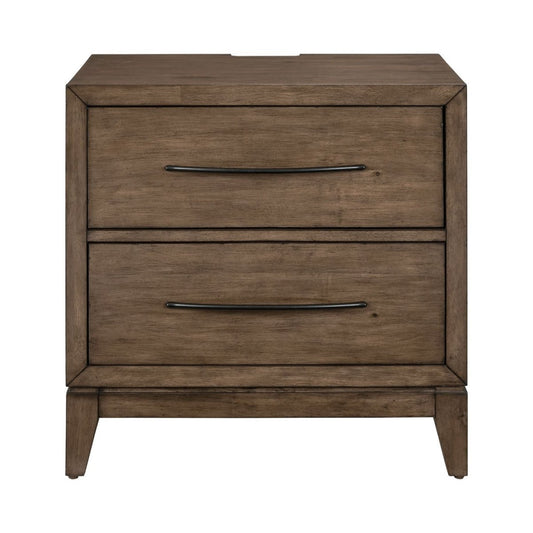 Shaker Lakes - Nightstand With Charging Station - Brown Nightstands w/ Charging Stations by Liberty Furniture - Walls Furniture & Mattress