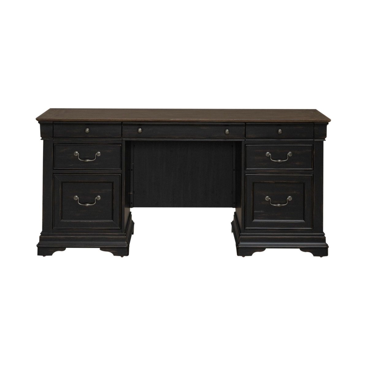 Meritage - Jr Executive Credenza - Black Credenzas by Liberty Furniture - Walls Furniture & Mattress