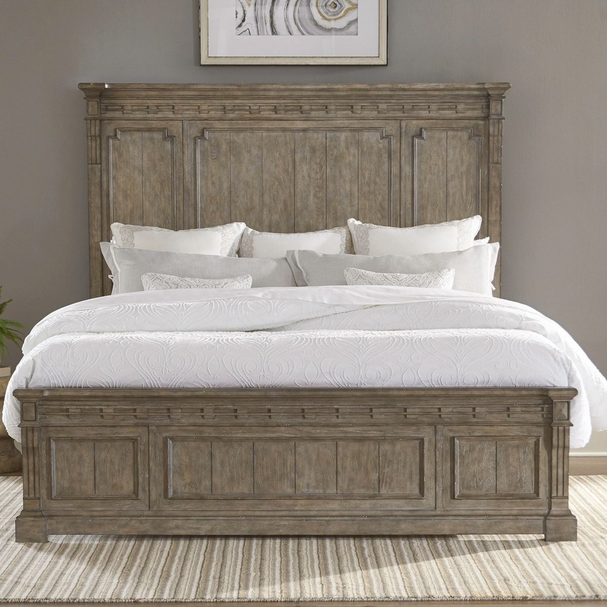 Town & Country - King California Panel Bed - Dusty Taupe Panel Beds by Liberty Furniture - Walls Furniture & Mattress