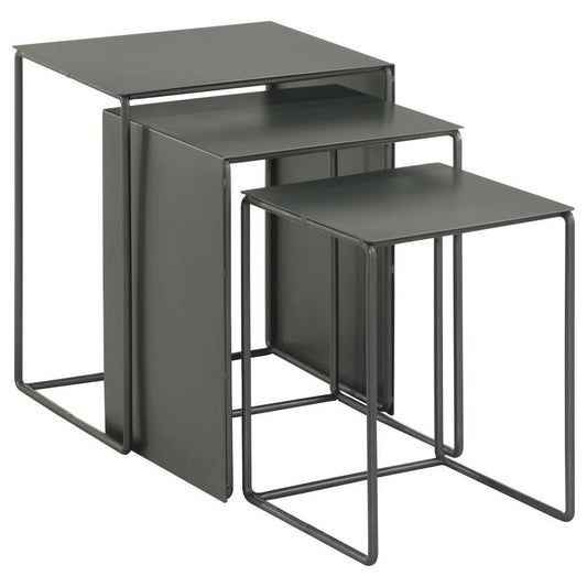 Imez - 3 Piece Rectangular Metal Nesting Table Set - Gray Nesting Tables by Coaster Fine Furniture - Walls Furniture & Mattress