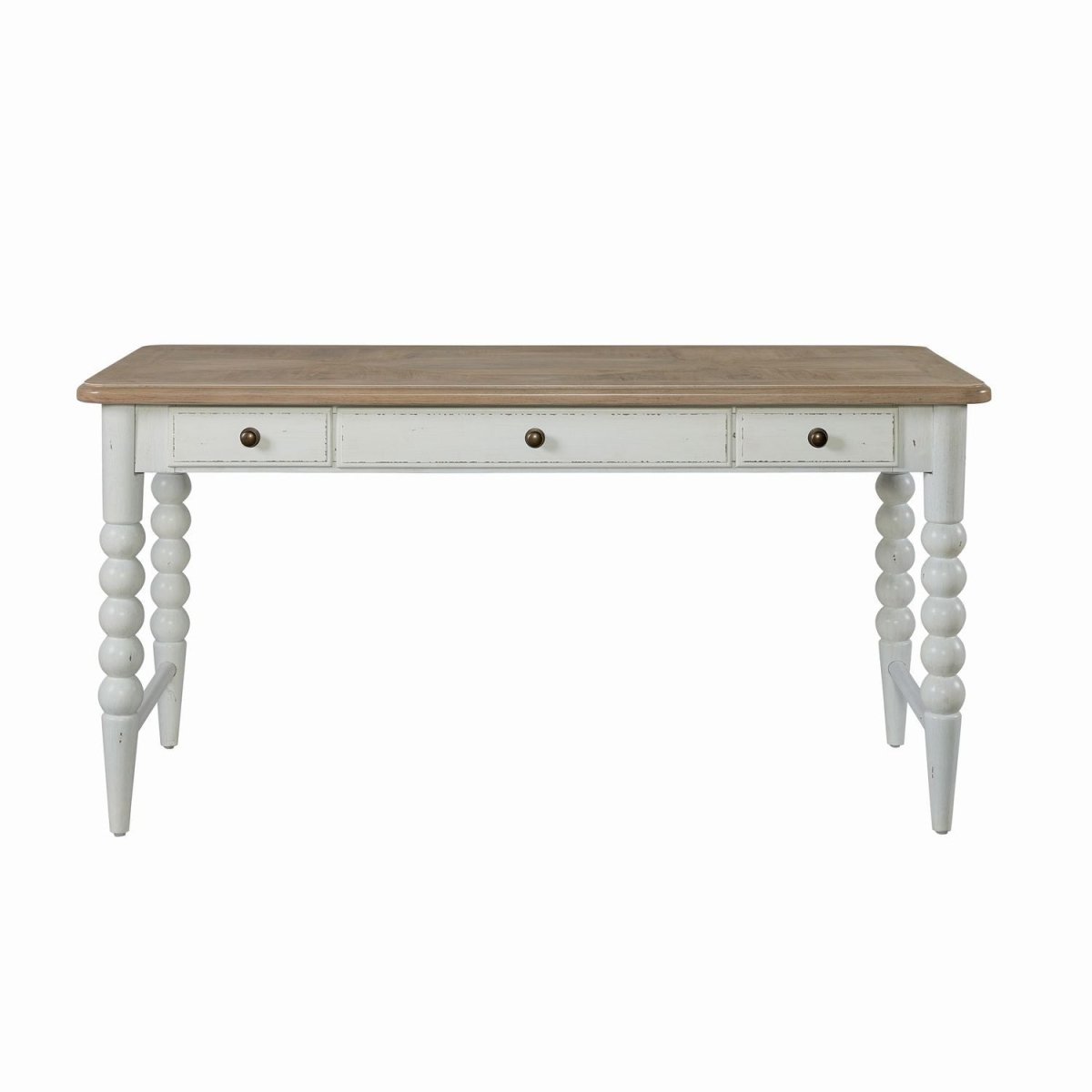 Turnberry Park - Writing Desk - Washed White & Toasted Oat Writing Desks by Liberty Furniture - Walls Furniture & Mattress
