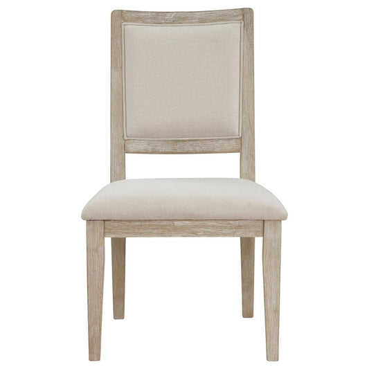 Trofello - Cushioned Dining Side Chair (Set of 2) - White Washed Chair Sets by Coaster Fine Furniture - Walls Furniture & Mattress