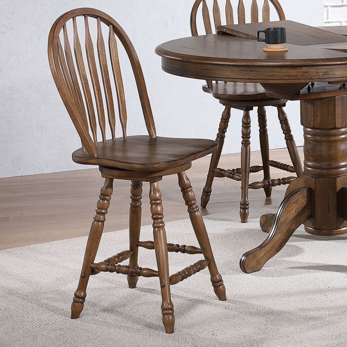 Carolina Crossing - Windsor Swivel Counter Chair - Brown Swivel Chairs by Liberty Furniture - Walls Furniture & Mattress
