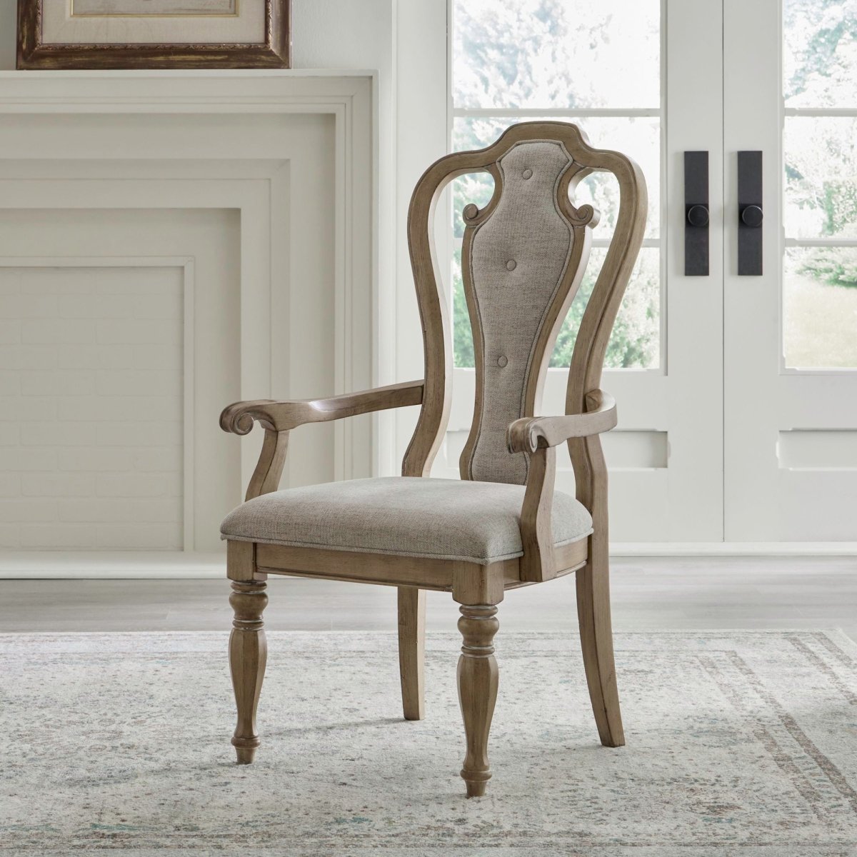 Magnolia Manor - Splat Back Upholstered Chair Arm Chairs by Liberty Furniture - Walls Furniture & Mattress