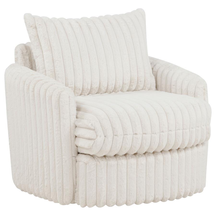Sarco - Corduroy Upholstered Swivel Accent Arm Chair Swivel Chairs by Coaster Fine Furniture - Walls Furniture & Mattress