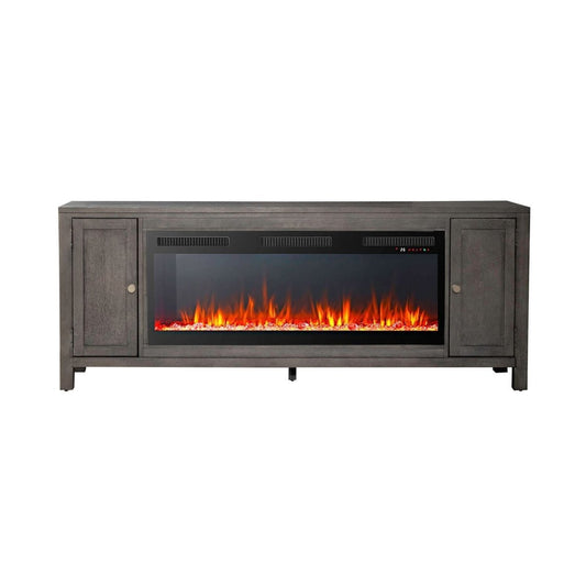 Fireplace TV Consoles - 406 78" Console With Fire FTS - Brown Fireplace TV Stands by Liberty Furniture - Walls Furniture & Mattress