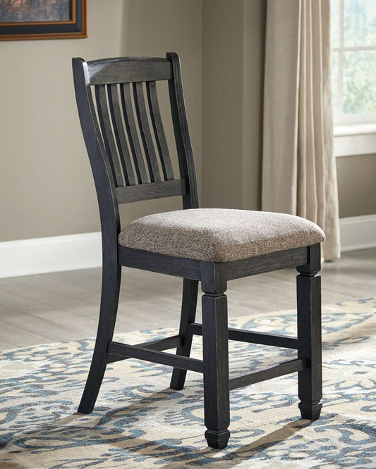 Tyler Creek - Upholstered Barstool (Set of 2) - Black / Grayish Brown Stool Sets by Signature Design by Ashley® - Walls Furniture & Mattress