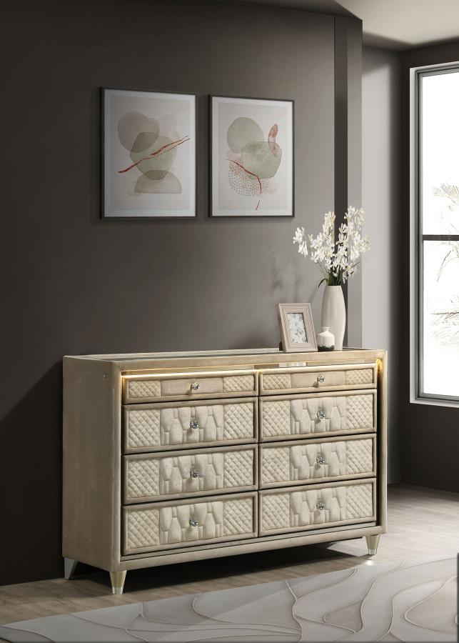 Lorient - 8 - Drawer LED Bedroom Dresser Cabinet Dressers by Coaster Fine Furniture - Walls Furniture & Mattress
