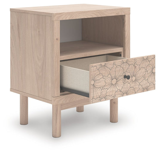 Arloster - One Drawer Night Stand - Tan Nightstands w/ Charging Stations by Signature Design by Ashley® - Walls Furniture & Mattress