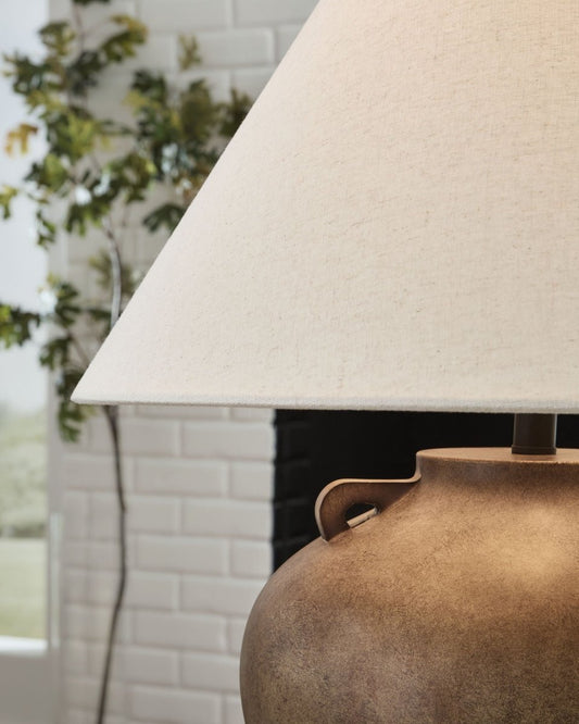 Ferrilby - Poly Table Lamp - Antique Beige Table Lamps by Signature Design by Ashley® - Walls Furniture & Mattress